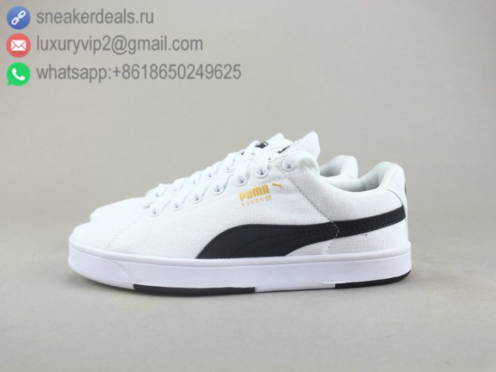 Puma SUEDE S Low Unisex Canvas Shoes White Black Size 36-44